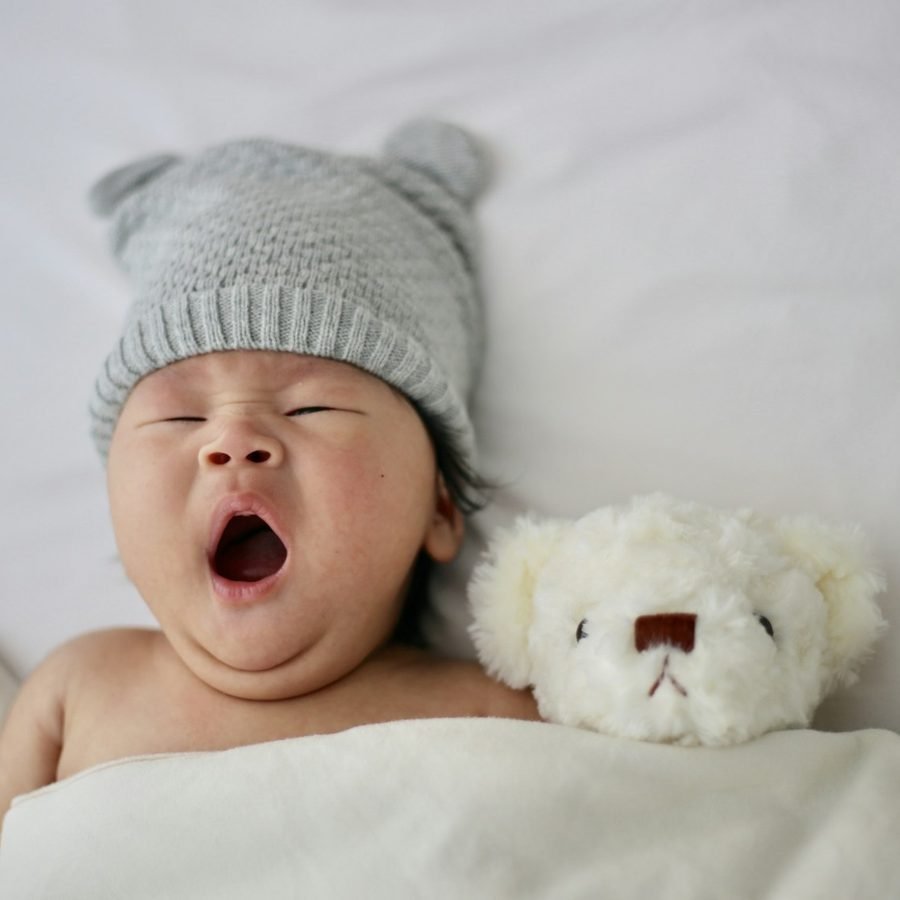Newborn in soft organic cotton